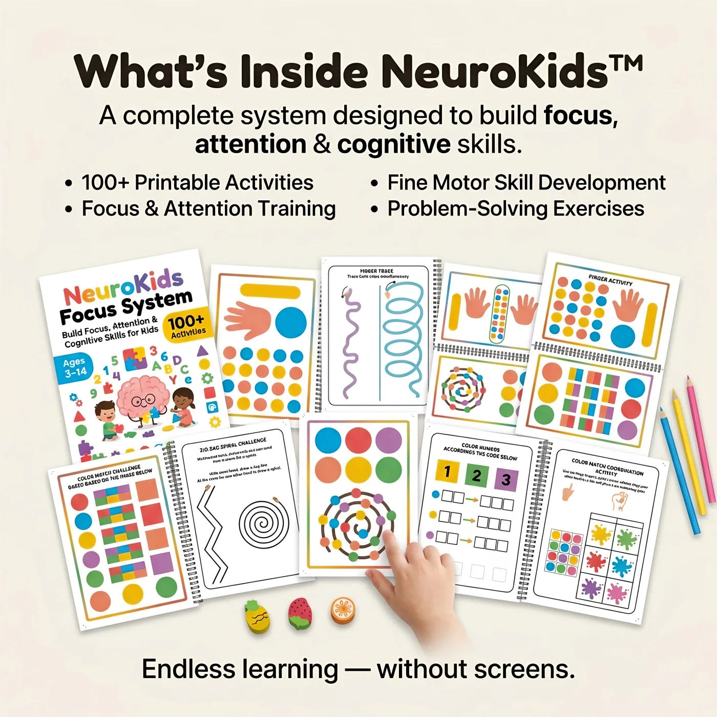 Activities and bonuses included with NeuroKids